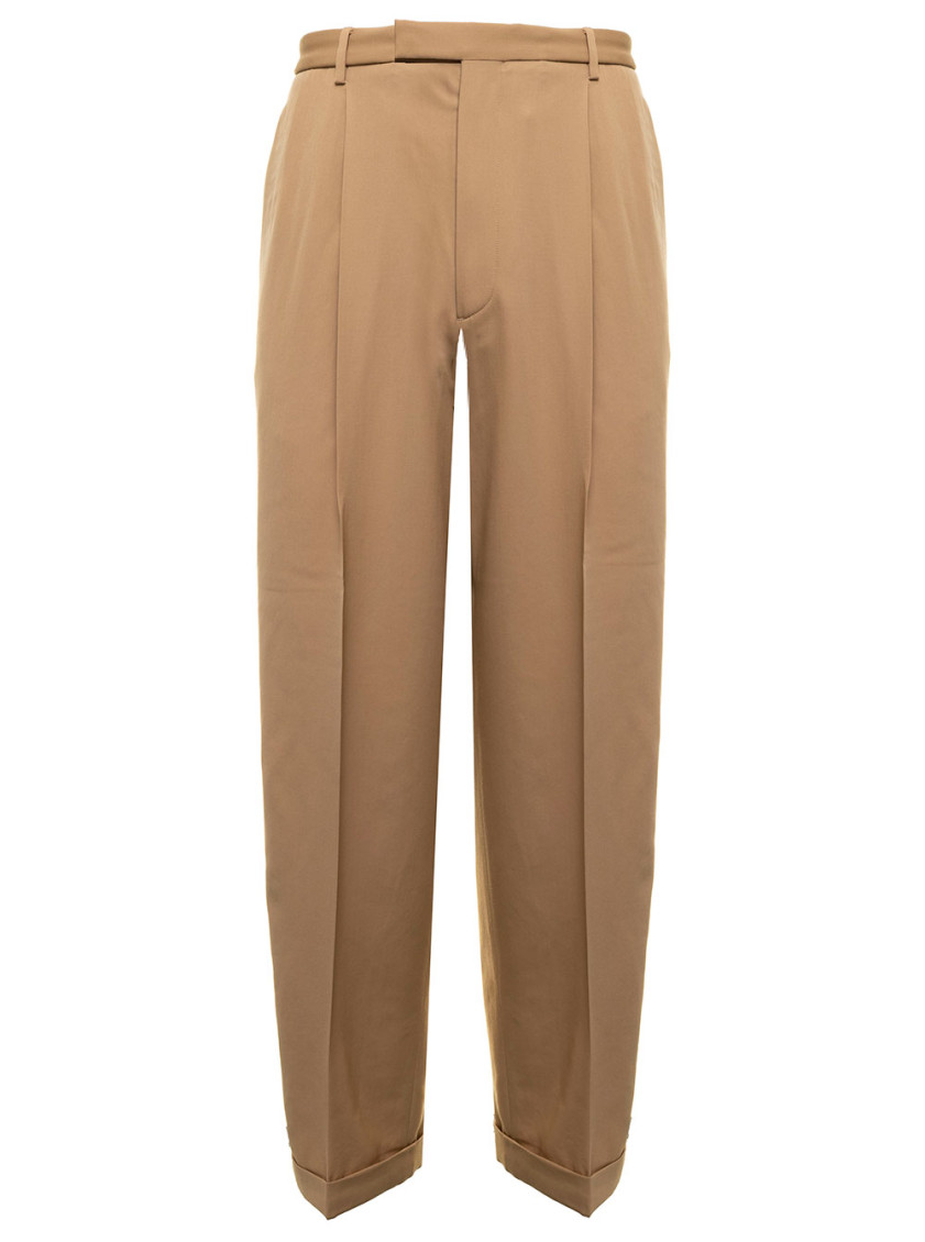 Gucci Beige Wool Pants In Beige