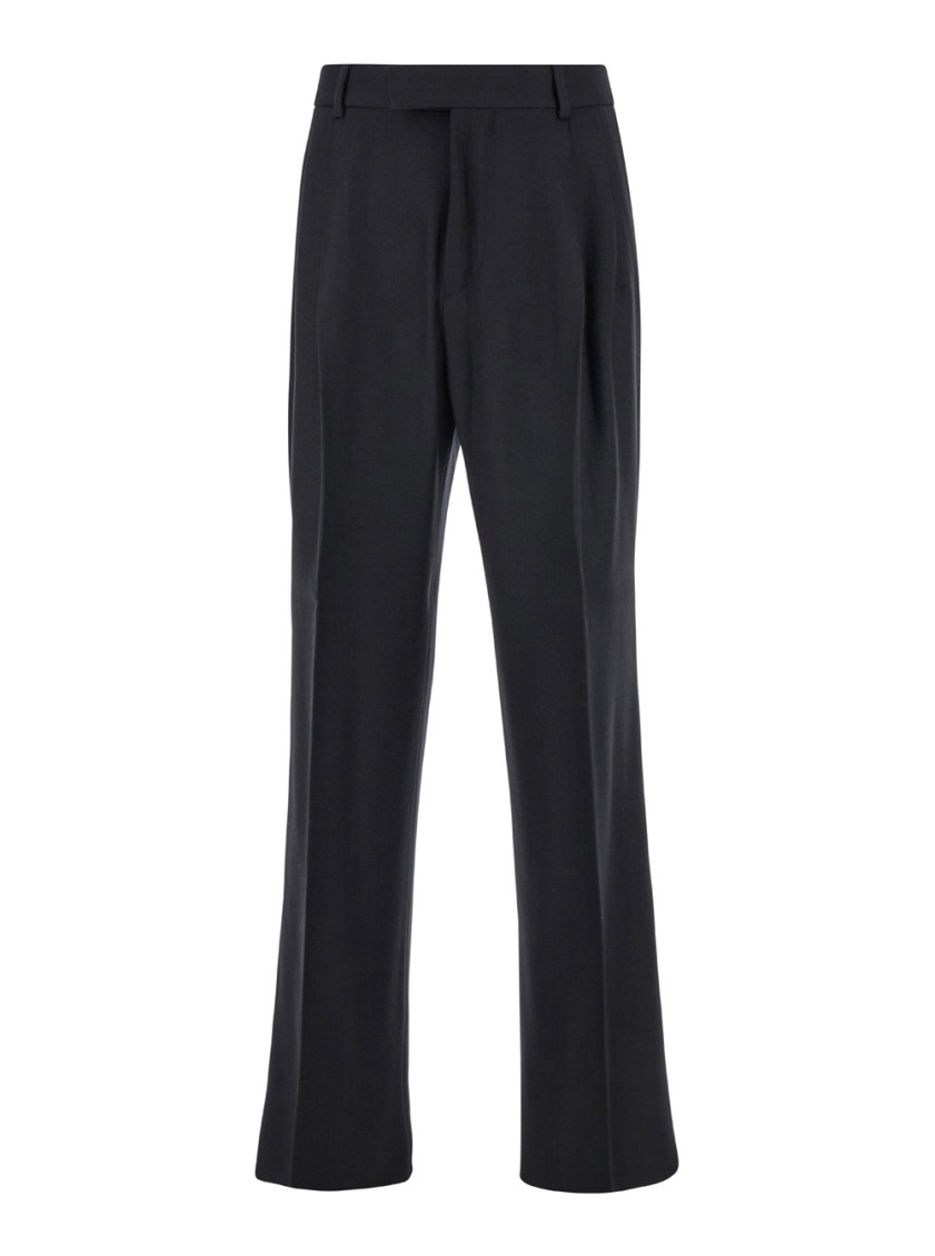 Amiri Black Pants With Belt Loops And Front Pences In Wool Blend Man In Black
