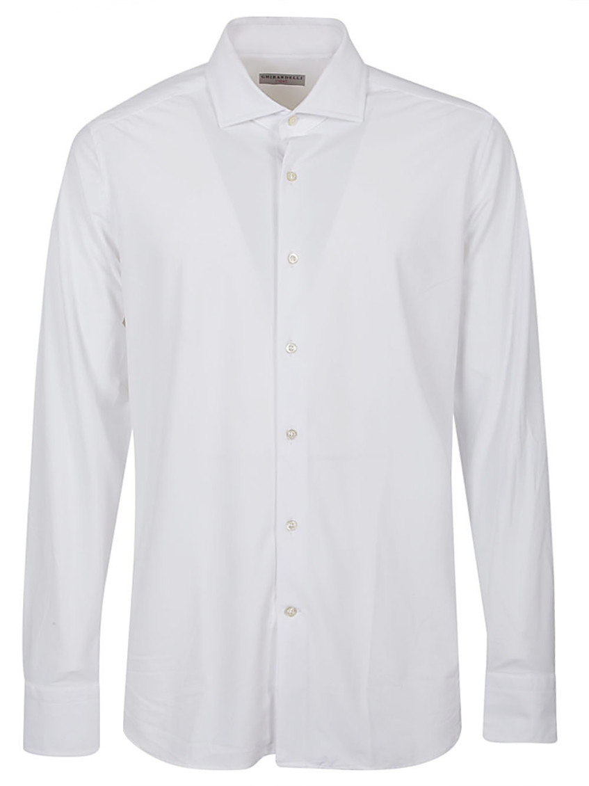 Sonrisa Long Sleeve Stretch Cotton Shirt In White