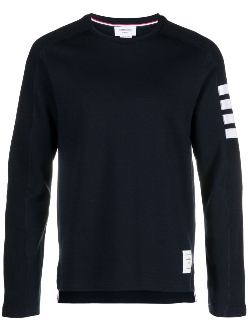 Shop Thom Browne Navy Blue 4bar Sweater