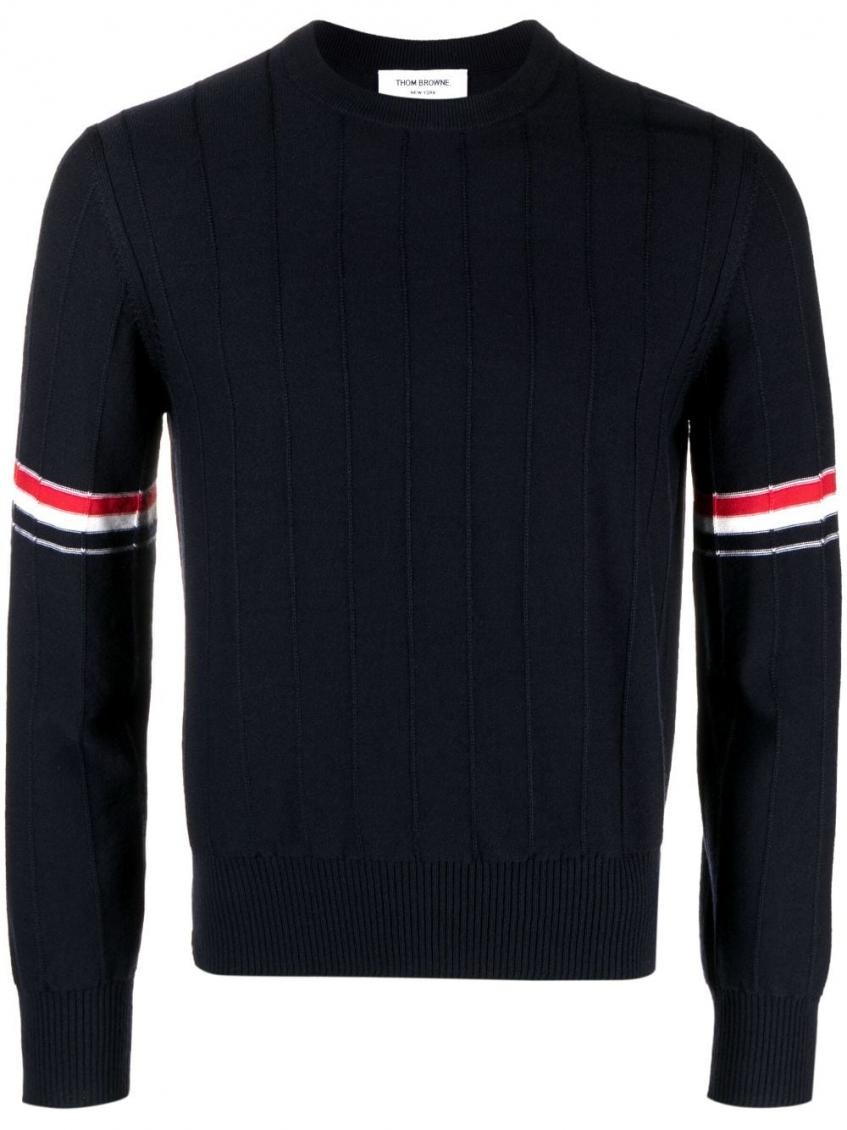 Shop Thom Browne Navy Blue Rwb Jumper