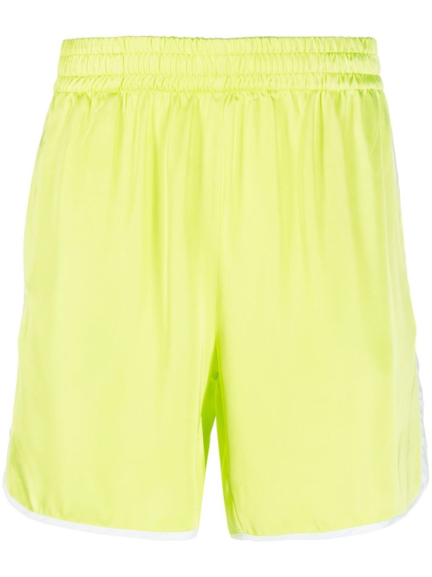 Blue Sky Inn Contrasting-sides Track Shorts In Light Green