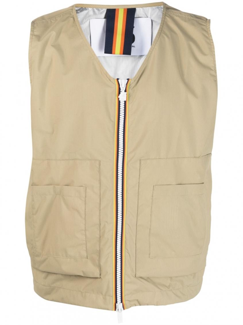 K-way Beige Water Repellent Vest In Beige