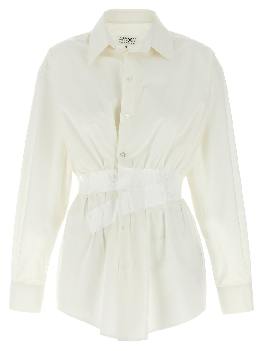 Mm6 Maison Margiela Mm6 By Maison Margiela Tailored Cotton Poplin Shirt In White