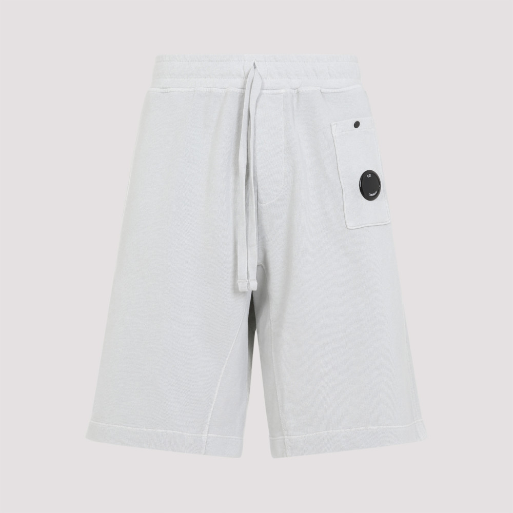 C.p. Company Relaxed Fit Shorts With Adjustable Drawstring In Light Blue