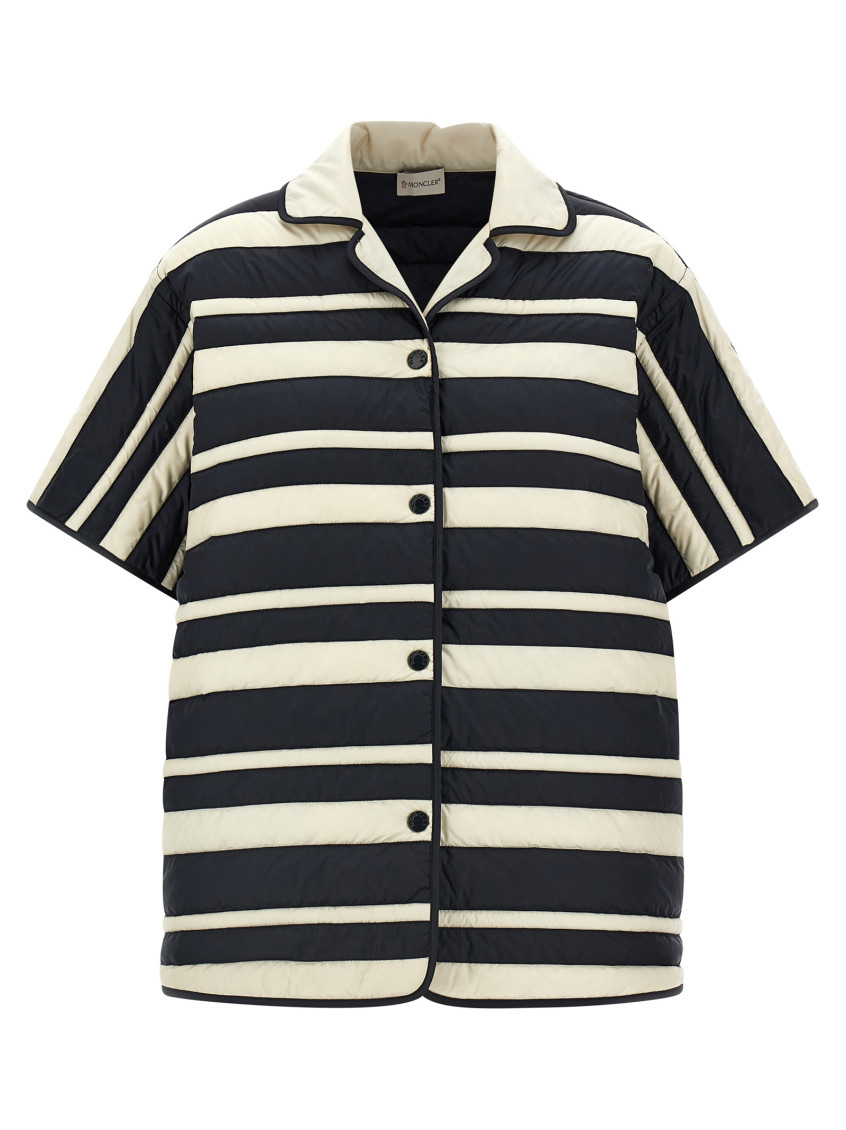 Moncler Striped Shirt Shirt, Blouse Multicolor In Multicolor