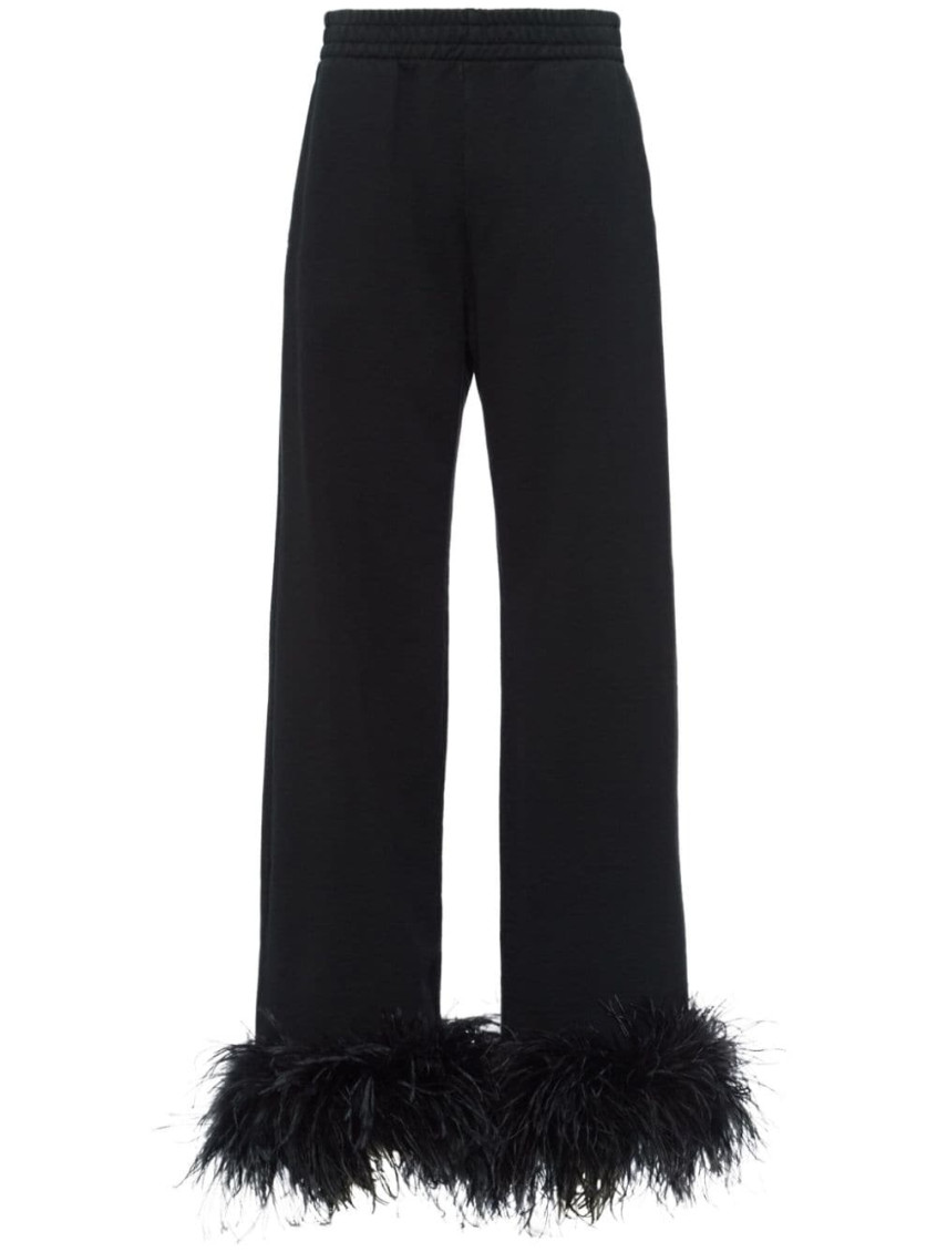 Prada Cashmere Belt Loop Belt Casual Pants In Black