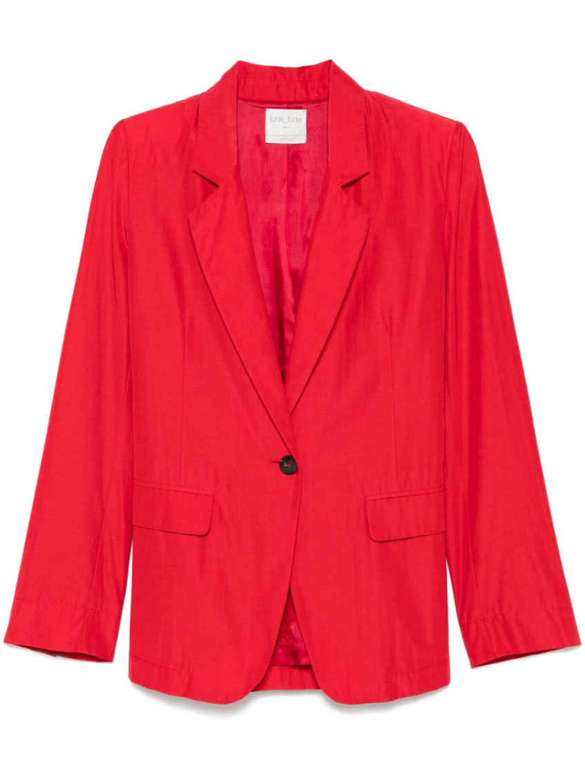 Shop Forte Forte Red Notched-lapels Blazer