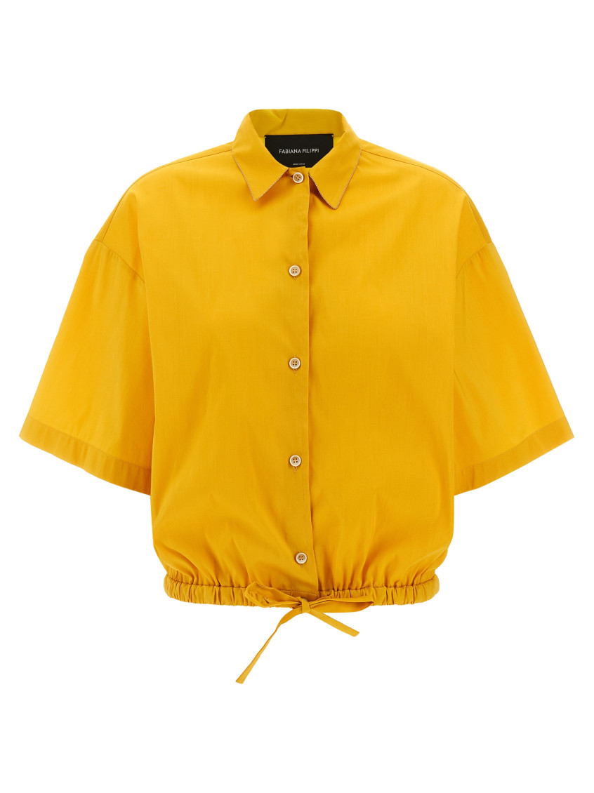 Fabiana Filippi Rhinestone Shirt Shirt And Blouse In Yellow