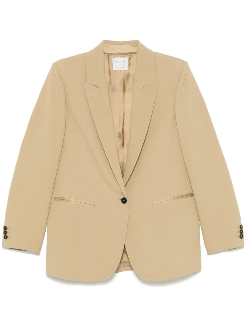 Forte Forte Single-breasted Blazer Jacket In Beige