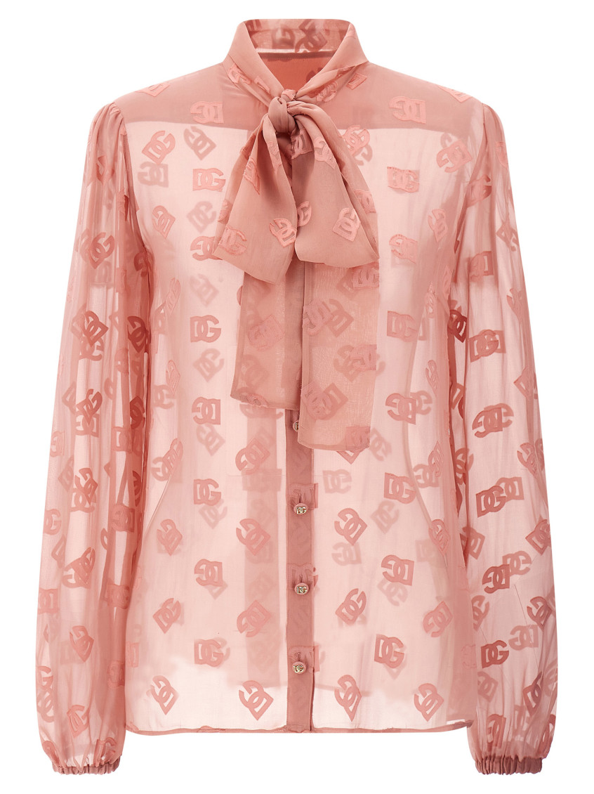 Dolce & Gabbana Pink Front Button Shirt In Pink