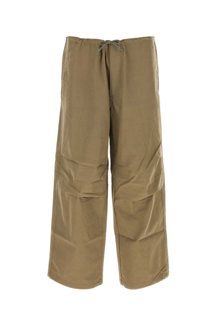 Ten C Pantalone Dalla Gamba Ampia In Misto Cotone Verde Militare  Uomo In Green