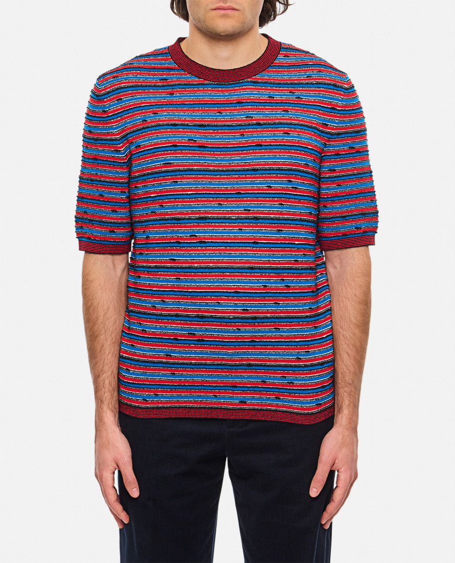 Bottega Veneta Striped Pattern Crewneck T-shirt In Multicolor