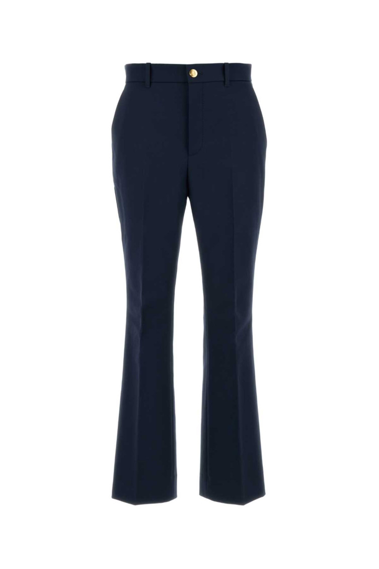 Gucci Pantalone In Cotone Blu Navy Donna In Dark Blue