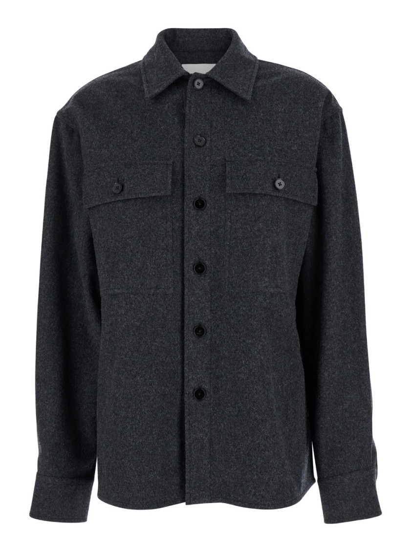 Jil Sander Grey Shirt With Buttons In Grey