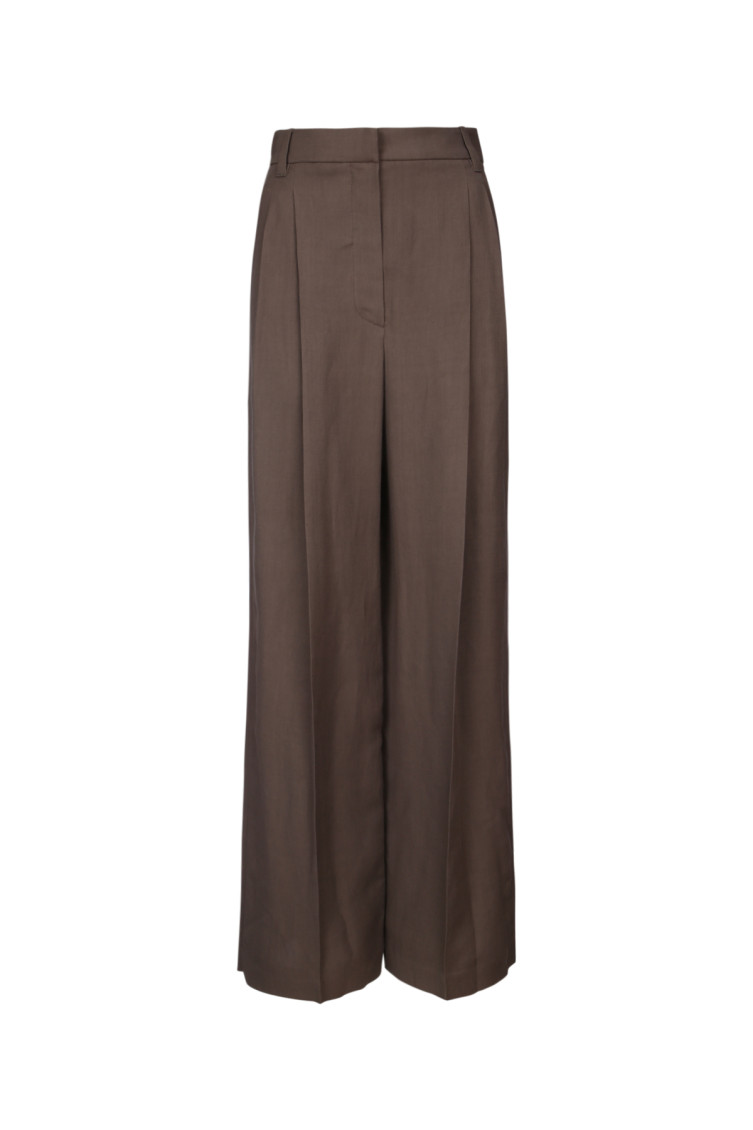 Brunello Cucinelli Wide Leg Pants In Brown In Brown