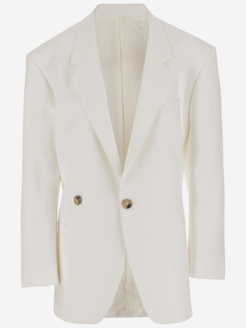 Armarium Hubby Single-breasted Cotton Jacket In White