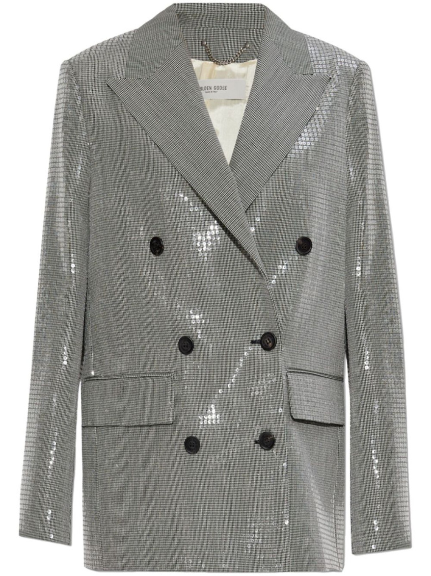GOLDEN GOOSE SILVER SEQUINNED BLAZER