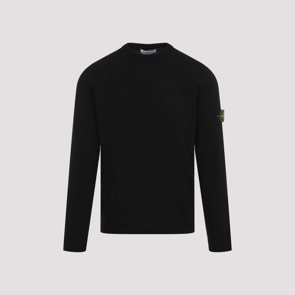 Shop Stone Island Black Logo Badge Sweater