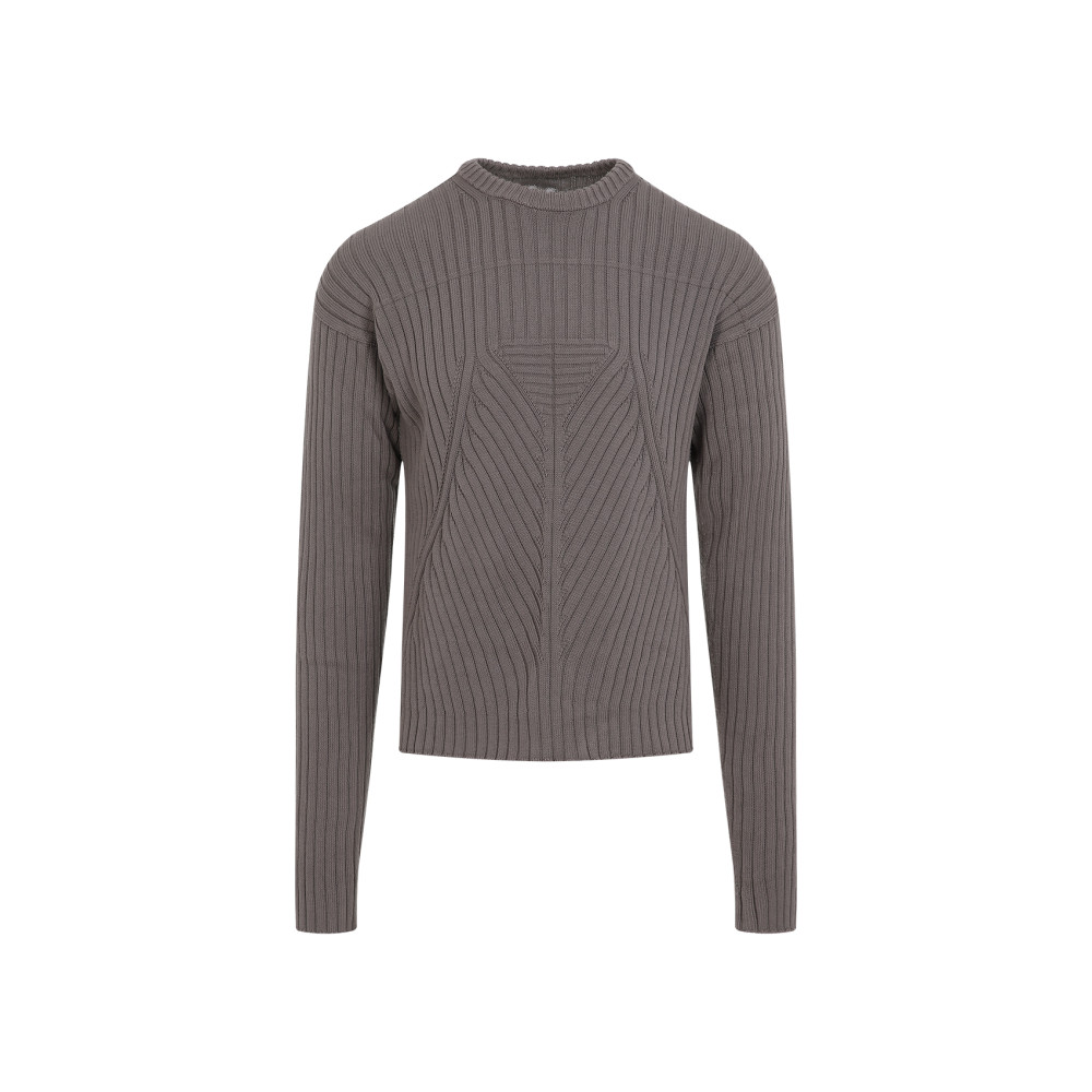 Rick Owens Gray Hollywood Round Neck Sweater In Taupe
