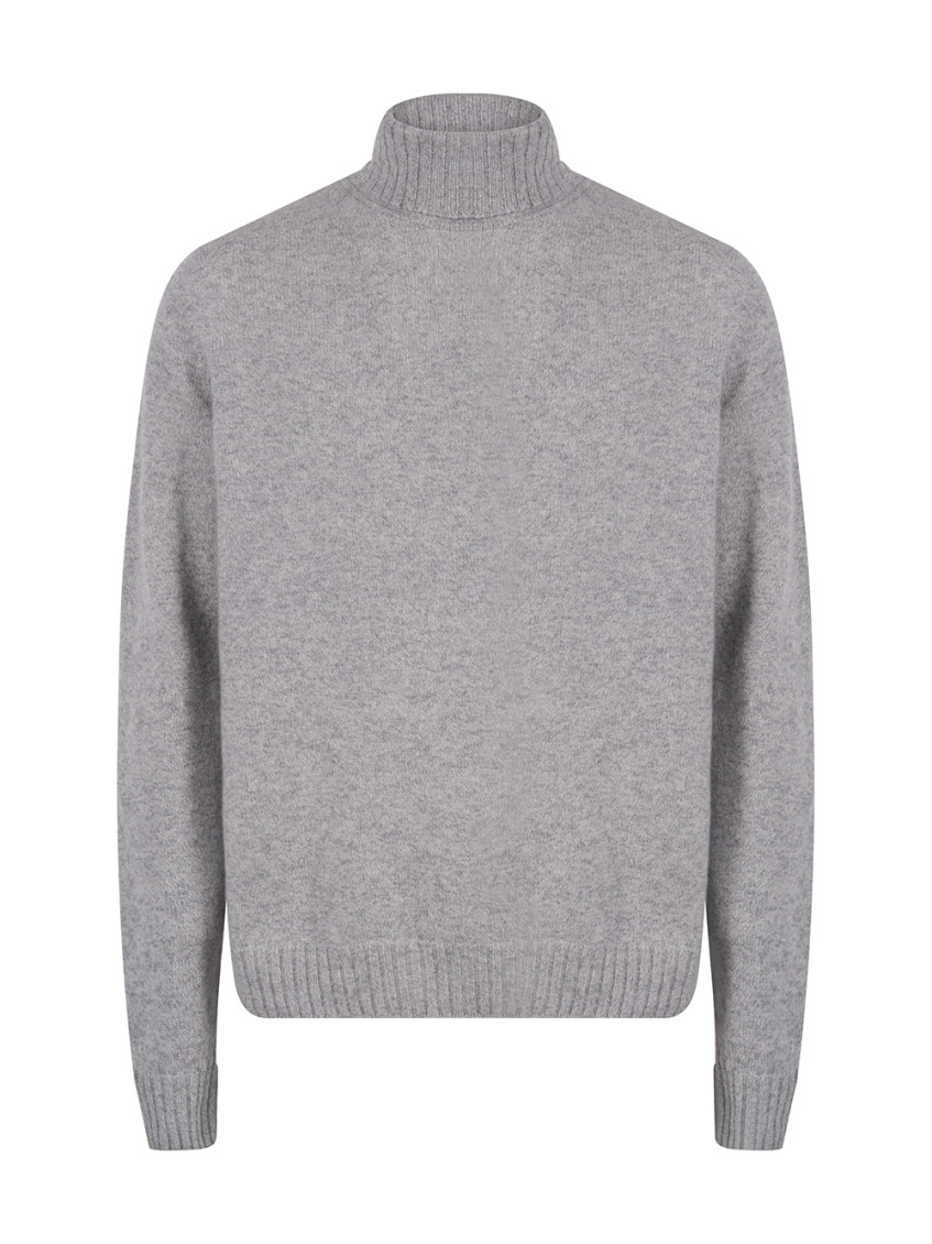 John Smedley Grey Classic Logo High Neck Sweater In Grey