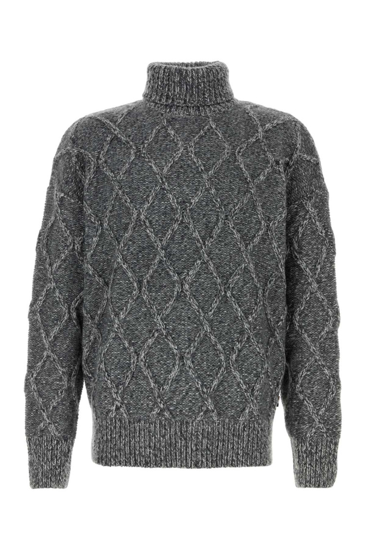 Shop Hugo Boss Grey Nylon Blend Sweater