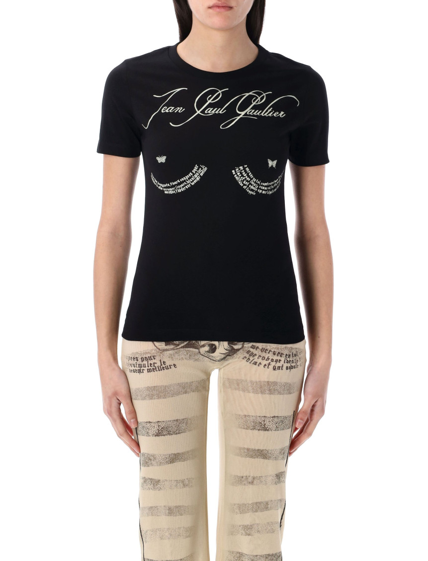 Shop Jean Paul Gaultier Black Crewneck Baby T-shirt