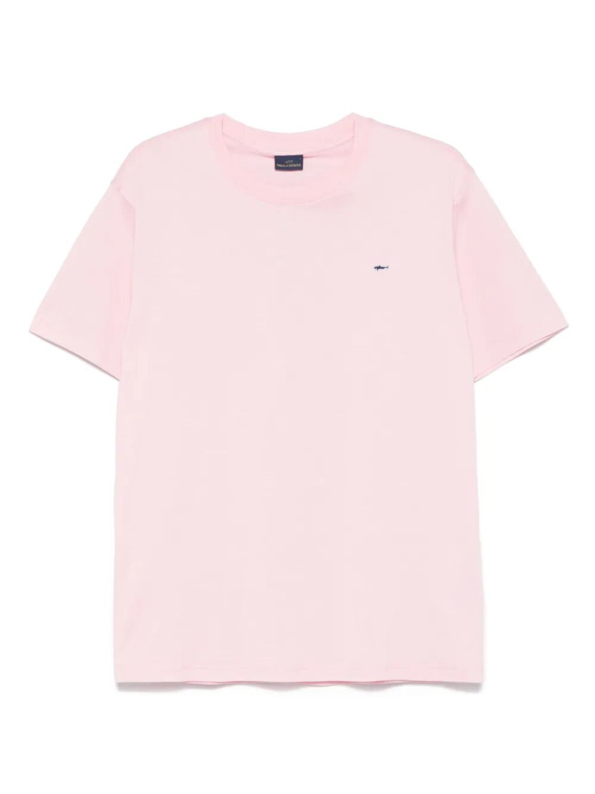Paul & Shark Logo Patch Cotton T-shirt In Light Pink