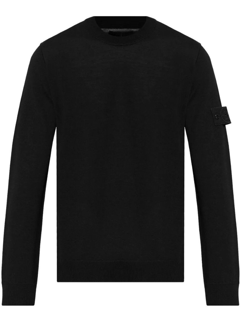 Shop Stone Island Black Overlock Seams Sweater