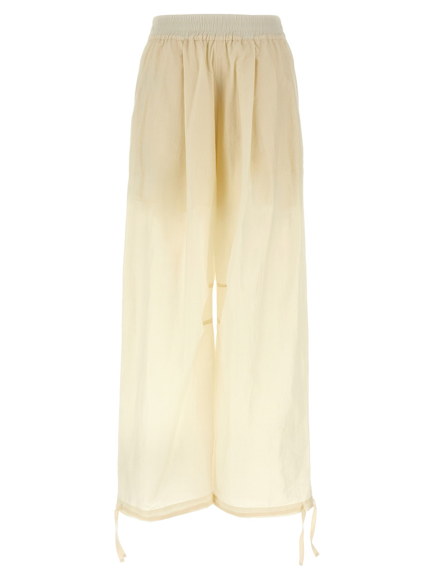 Philosophy Di Lorenzo Serafini Pleated Trousers With Elastic Waistband And Drawstring Hem In White