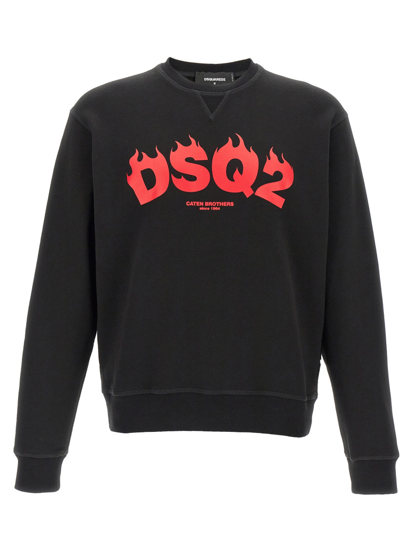 Dsquared2 Man Sweatshirt Black Size L Cotton In Black