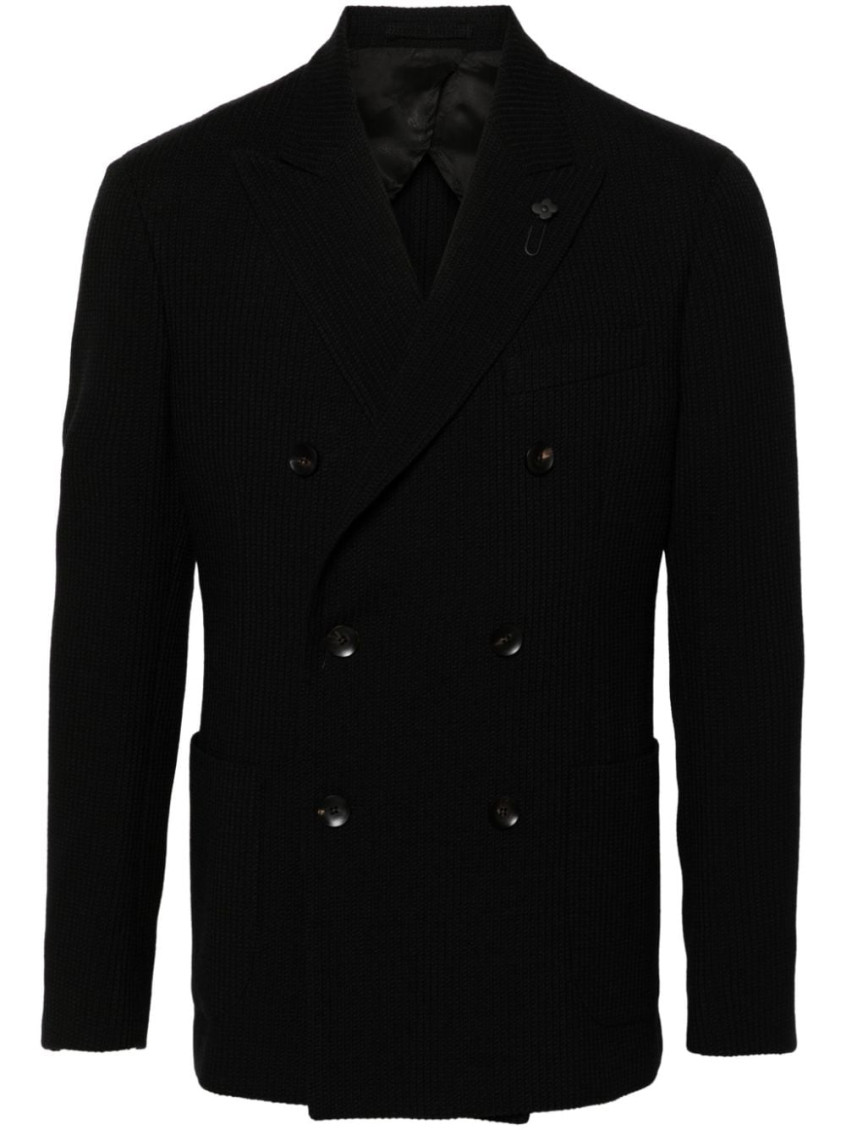 Lardini Black Wool Blazer In Black
