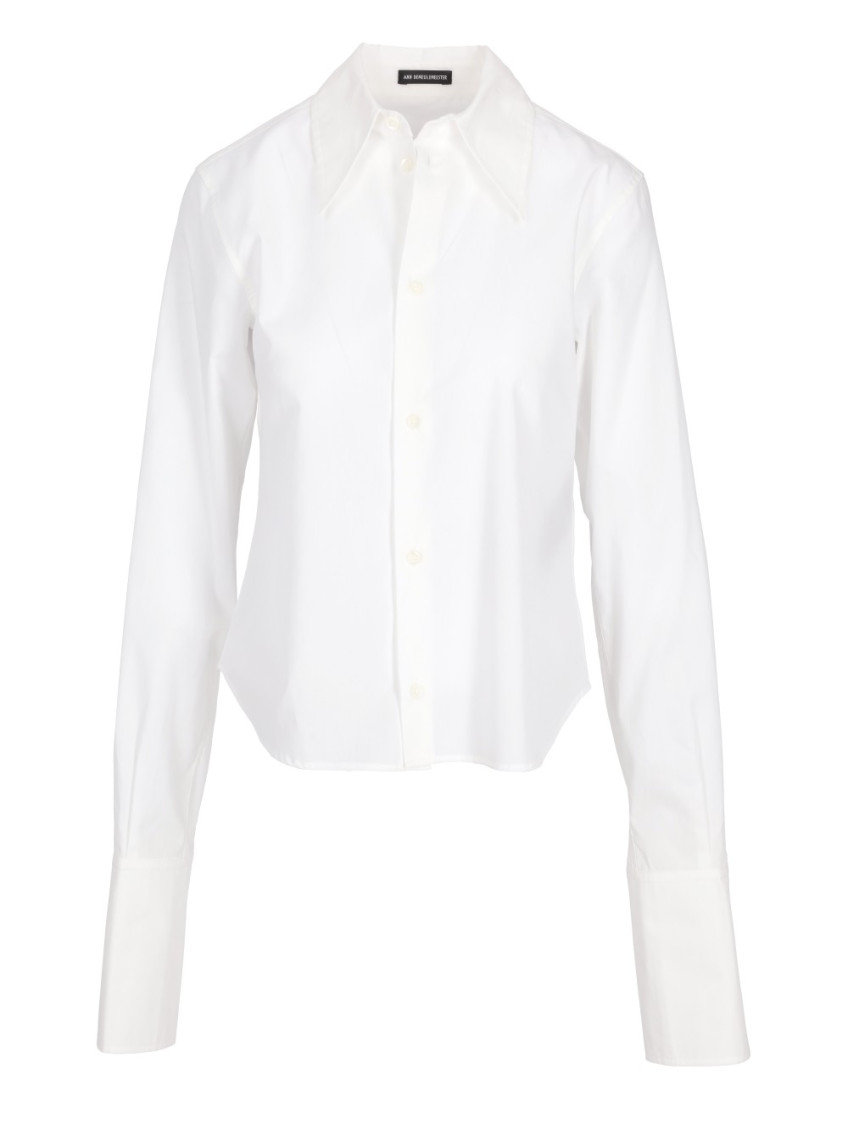 Ann Demeulemeester Kareena Shirt Fitted Cufflinks Popeline In White