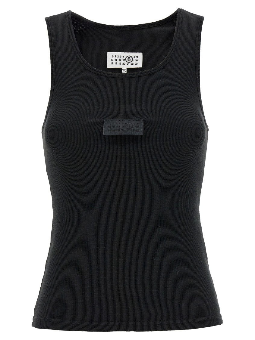 MM6 Maison Margiela Black Numeric Signature Mm6 Tank Top for Women