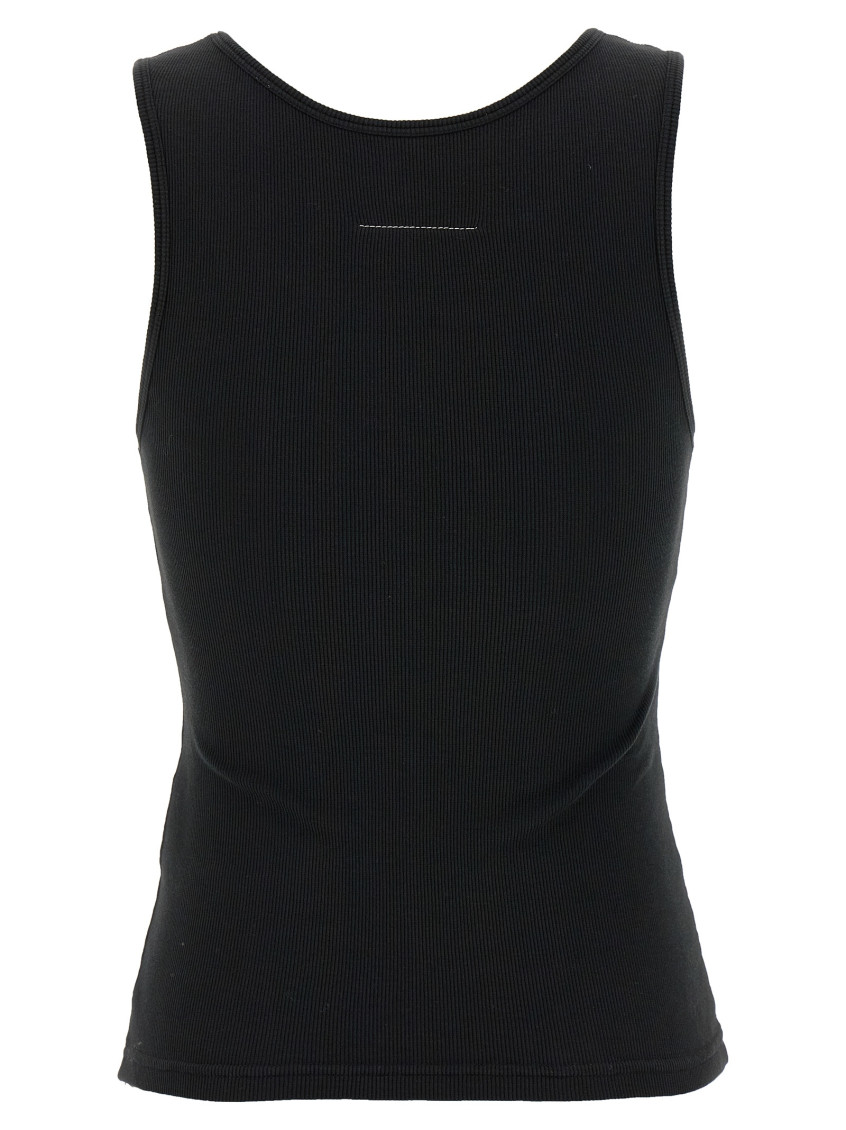 MM6 Maison Margiela Black Numeric Signature Mm6 Tank Top for Women