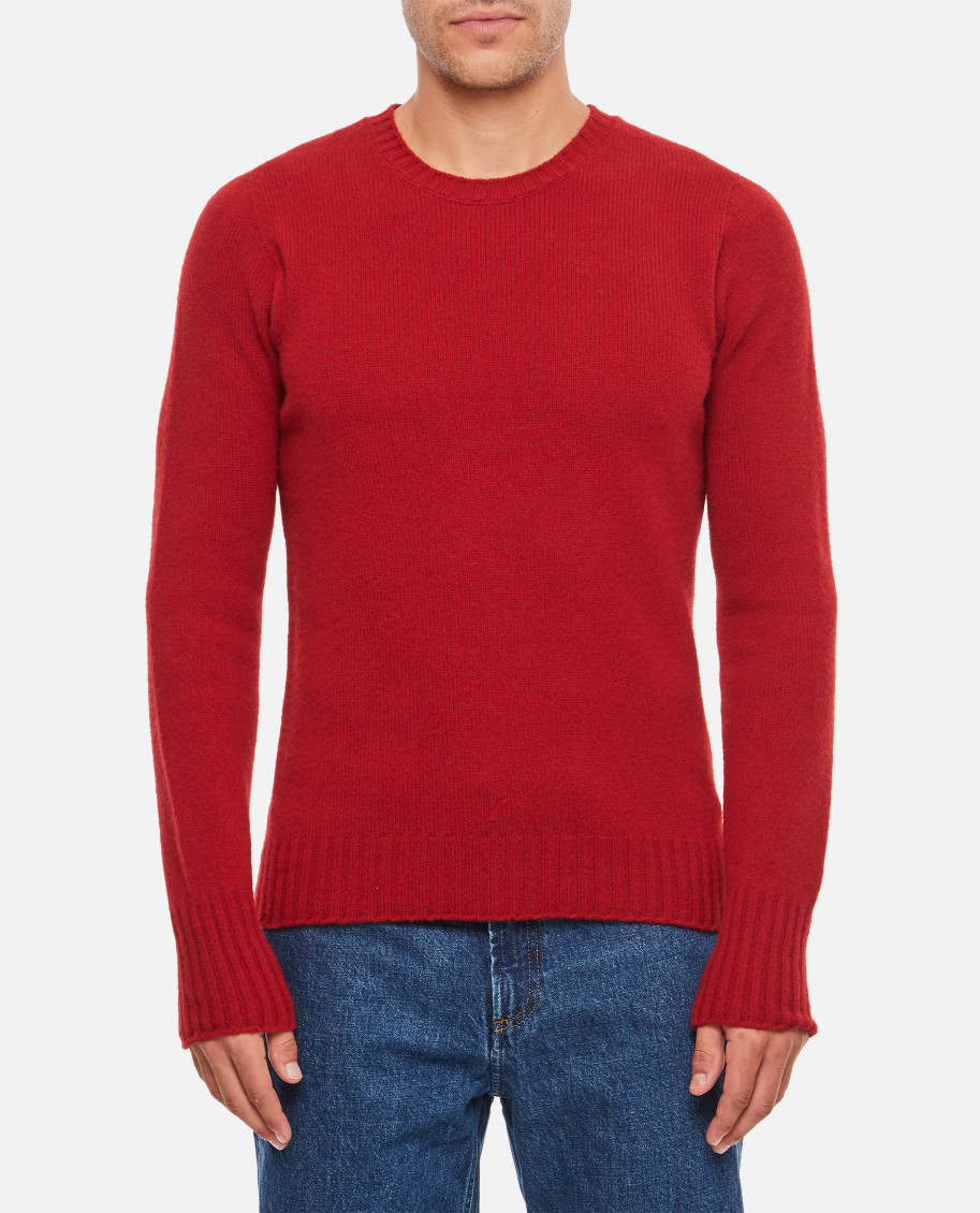 Drumohr Man Sweater Rust Size 38 Merino Wool In Red