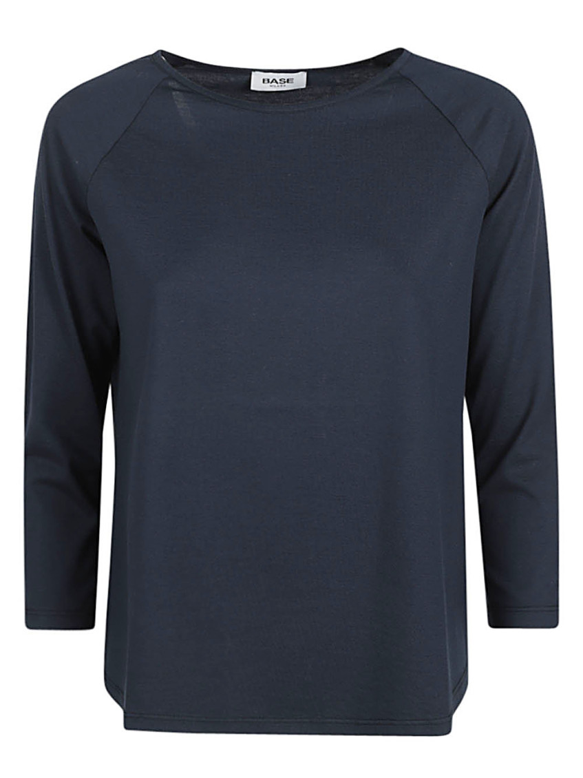 Baserange Base Cotton Crewneck Sweater In Blue
