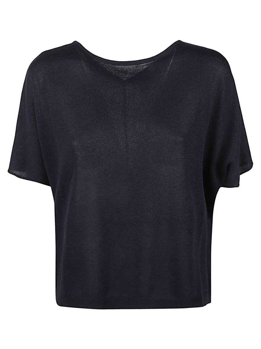 Baserange Base Cotton Blend Top In Blue