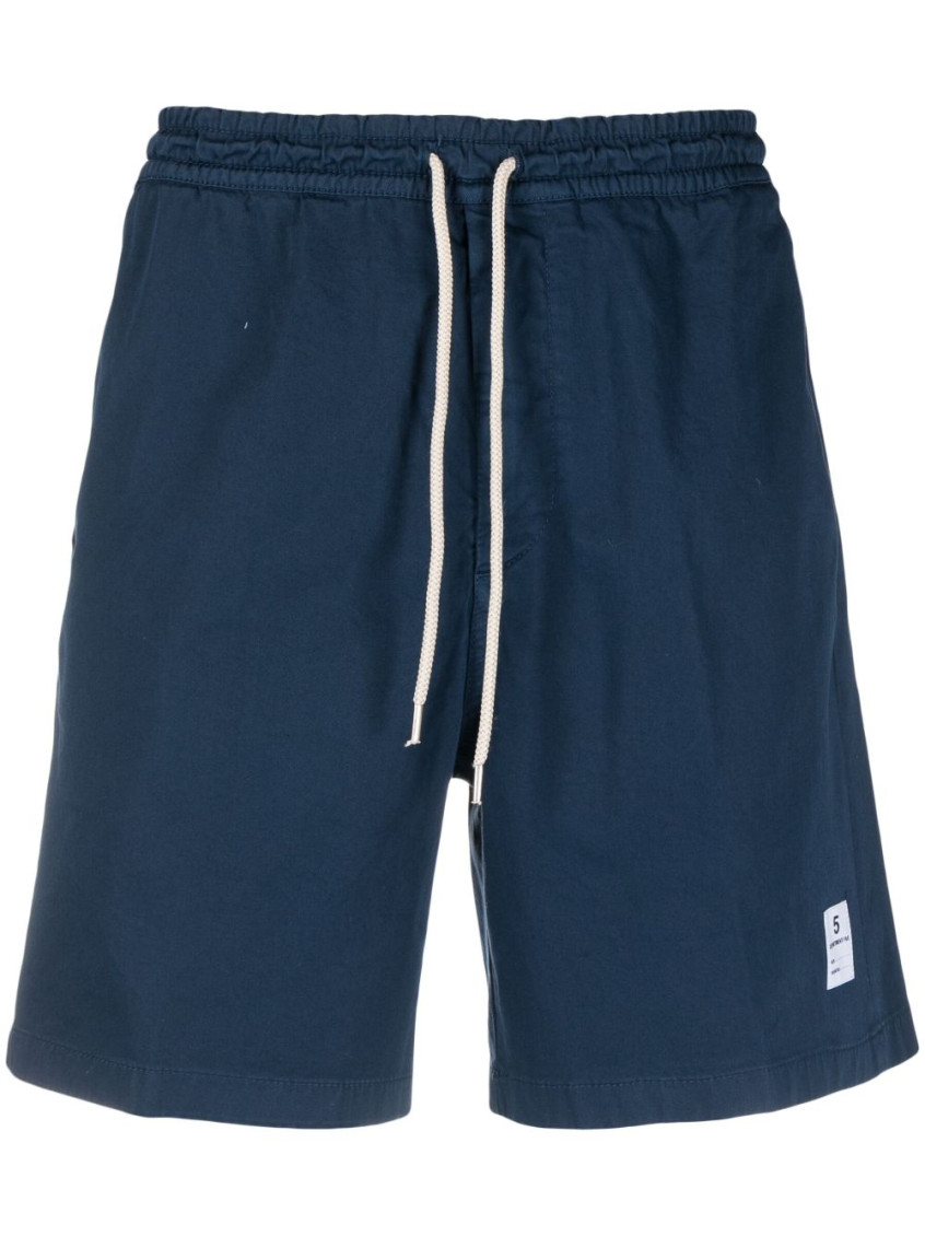 Department5 Dark Blue Logo Patch Shorts