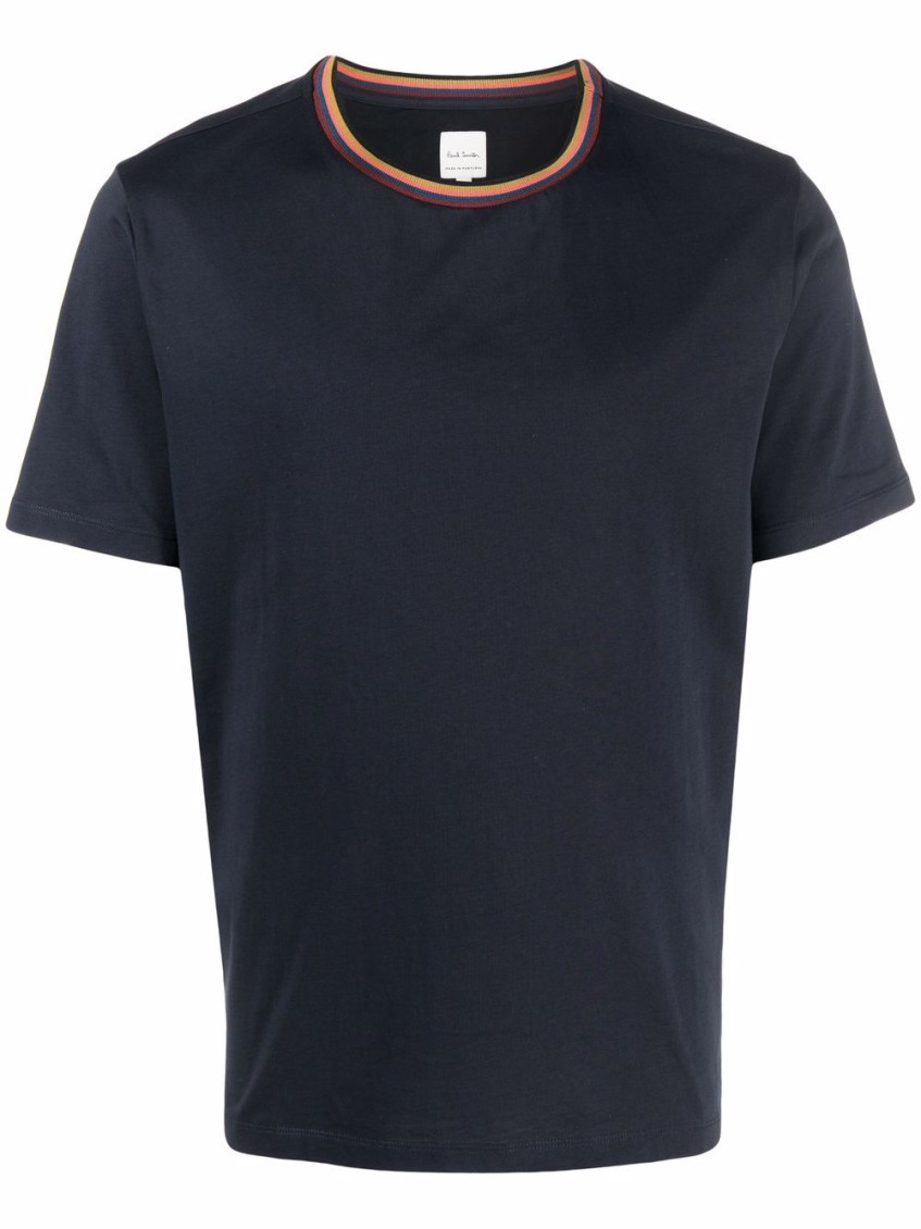Shop Paul Smith Cotton T-shirt In Blue