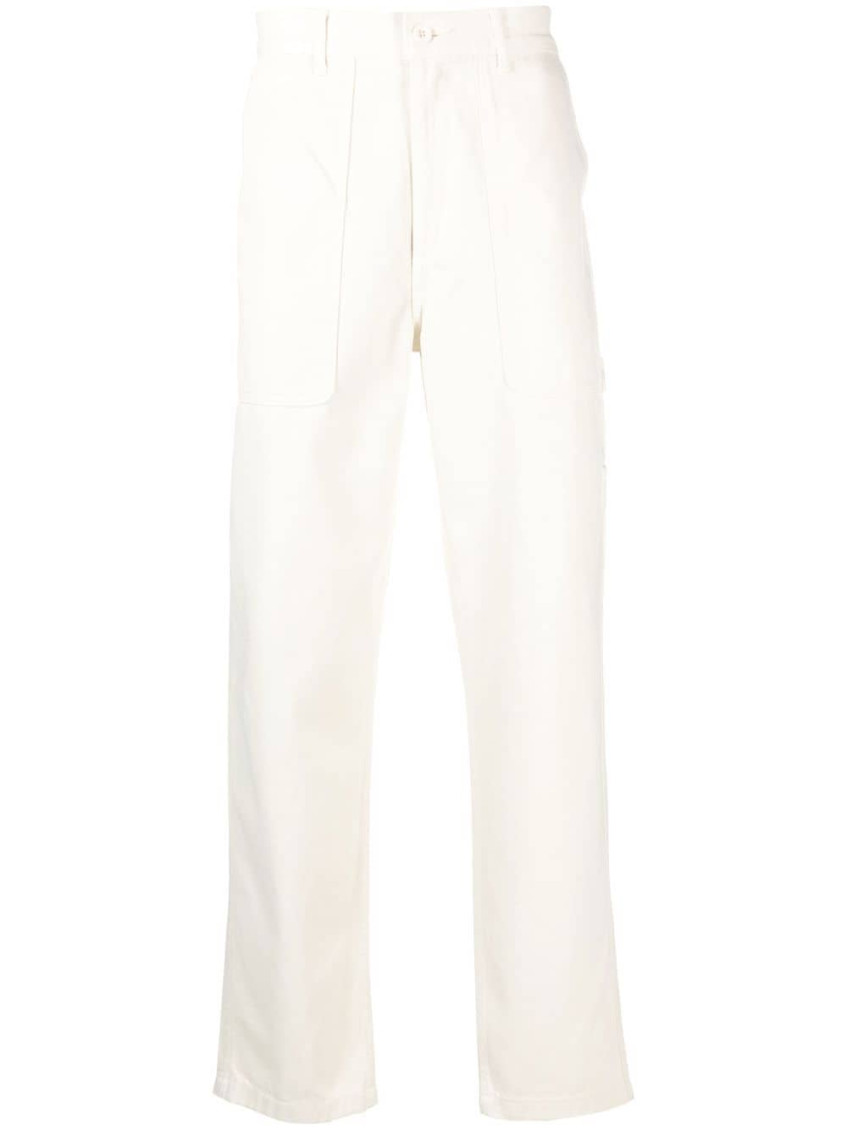 Palmes White Broom Straight-leg Trousers In White