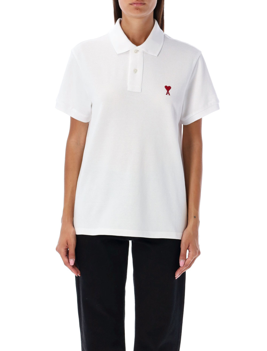 Ami Paris Polo ポロシャツ ホワイト Polo Lサイズ White Ami De Coeur Polo Shirt | AMI PARIS