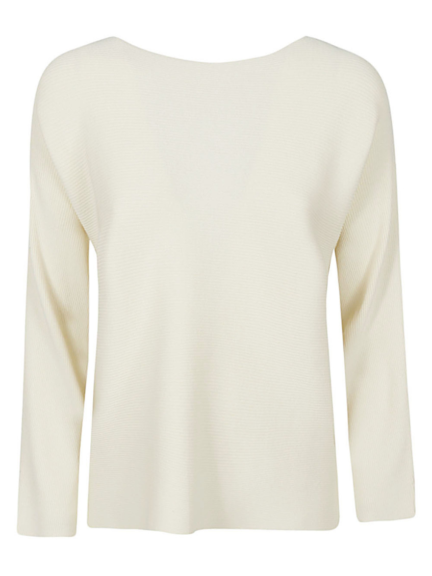 Liviana Conti Ribbed Viscose Jumper In Beige