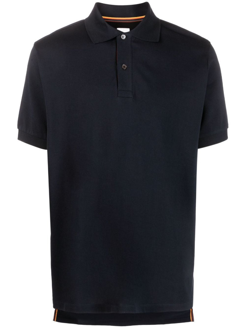 Shop Paul Smith Dark Blue Cotton Polo Shirt