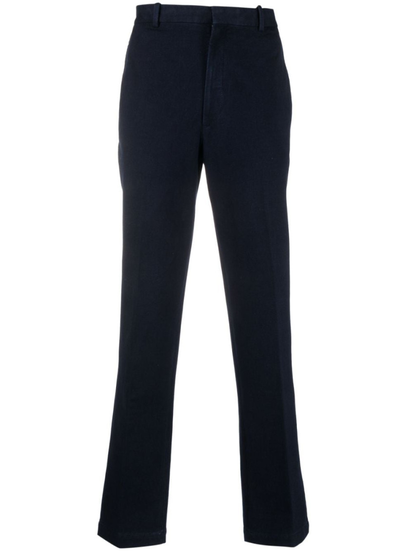 Circolo 1901 Stretch Cotton Mid-rise Trousers With Rear Pockets In Blue