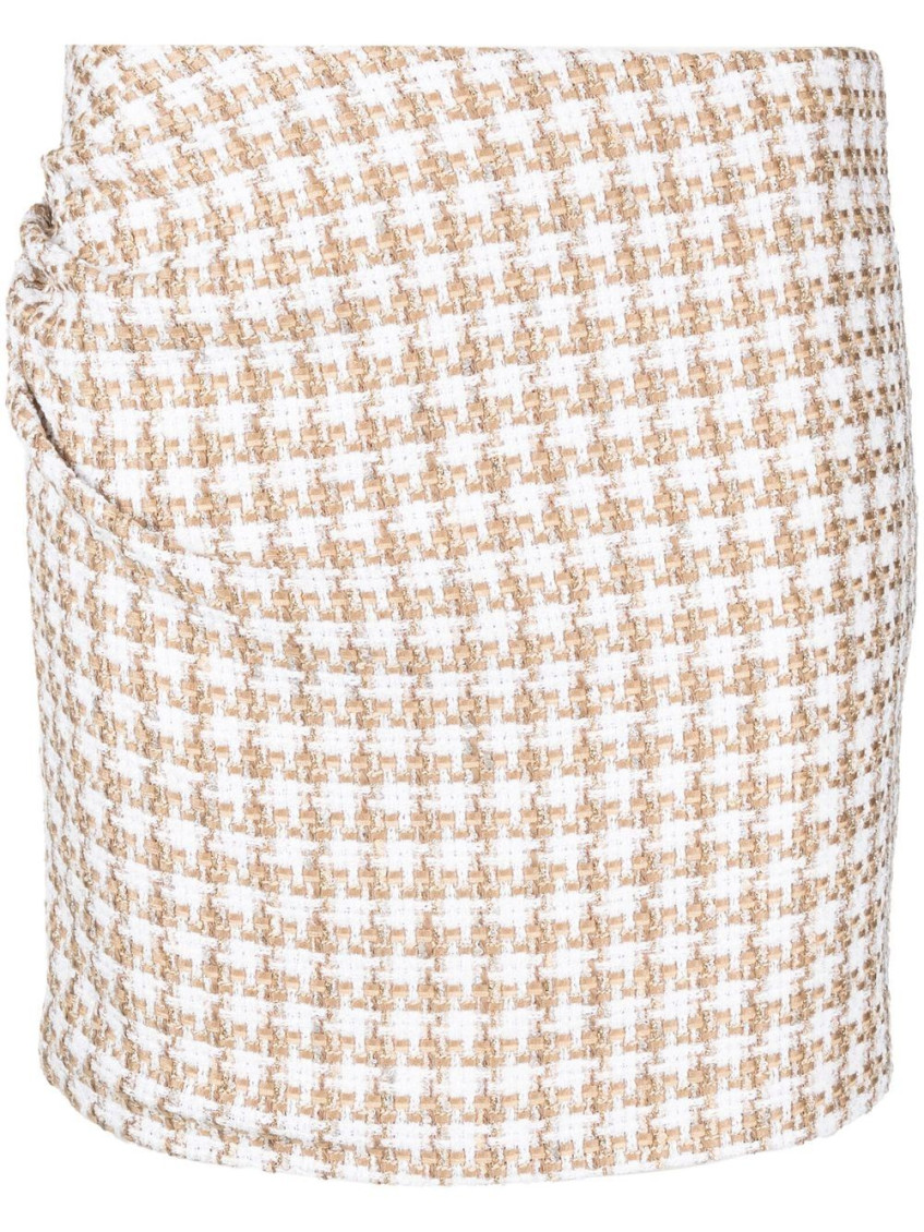 Iro Cotton Blend Silk Mini Skirt With Gathered Detailing In White
