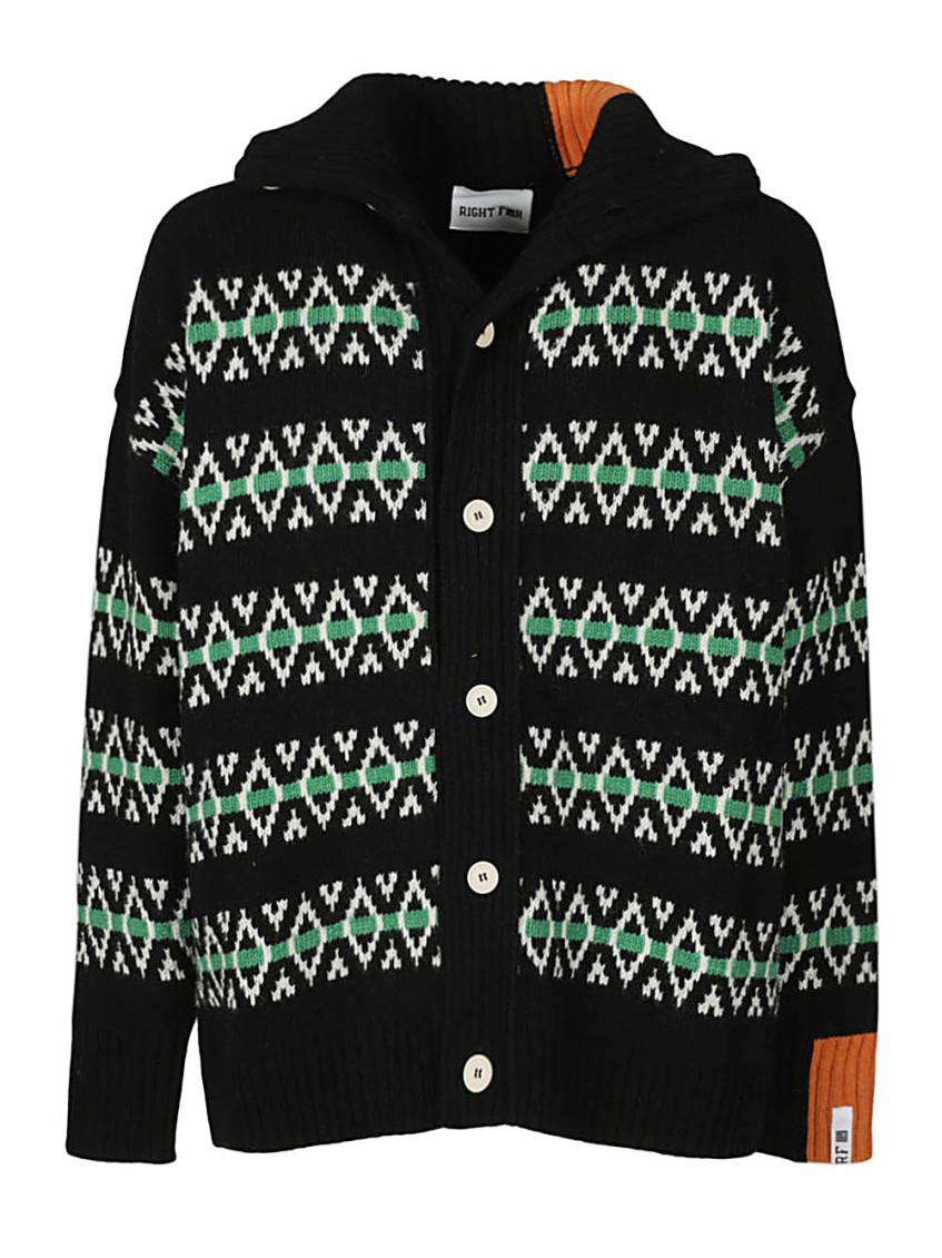 RIGHT FORT WOOL JAQUARD CARDIGAN 