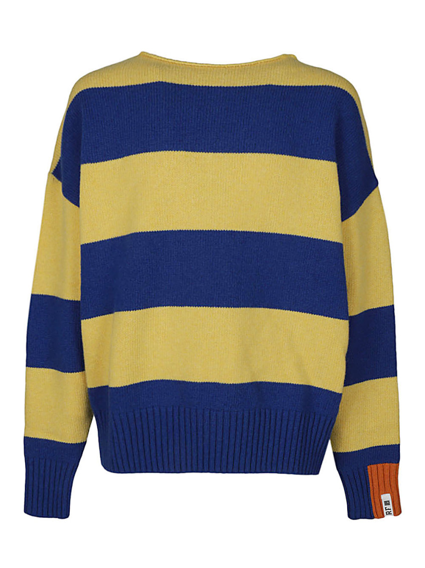 Right Fort Wool Striped Crewneck Jumper In Yellow