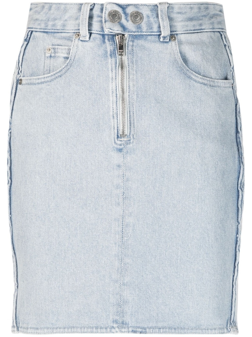 Isabel Marant Midi Skirt With Belt Loops And Pockets In Sky Blue