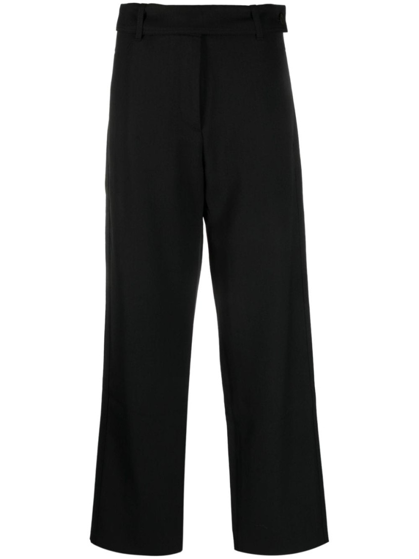 Studio Nicholson Wool Blend High Waist Trousers In Black